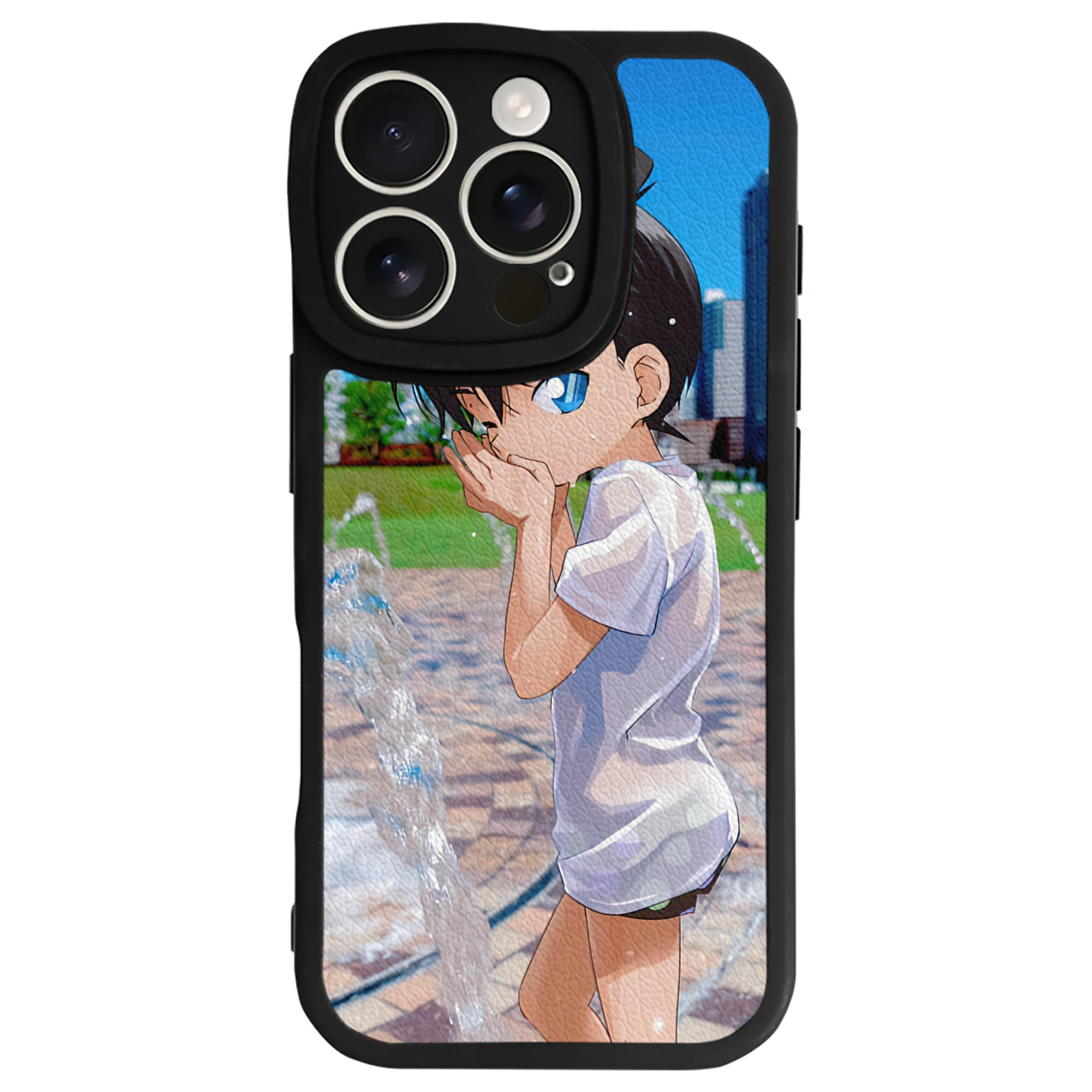（画像用） 名探偵コナン Detective Conan 【iPhone 16シリーズ対応】シリコンスマホケース（レザー調） 材質：シリコン